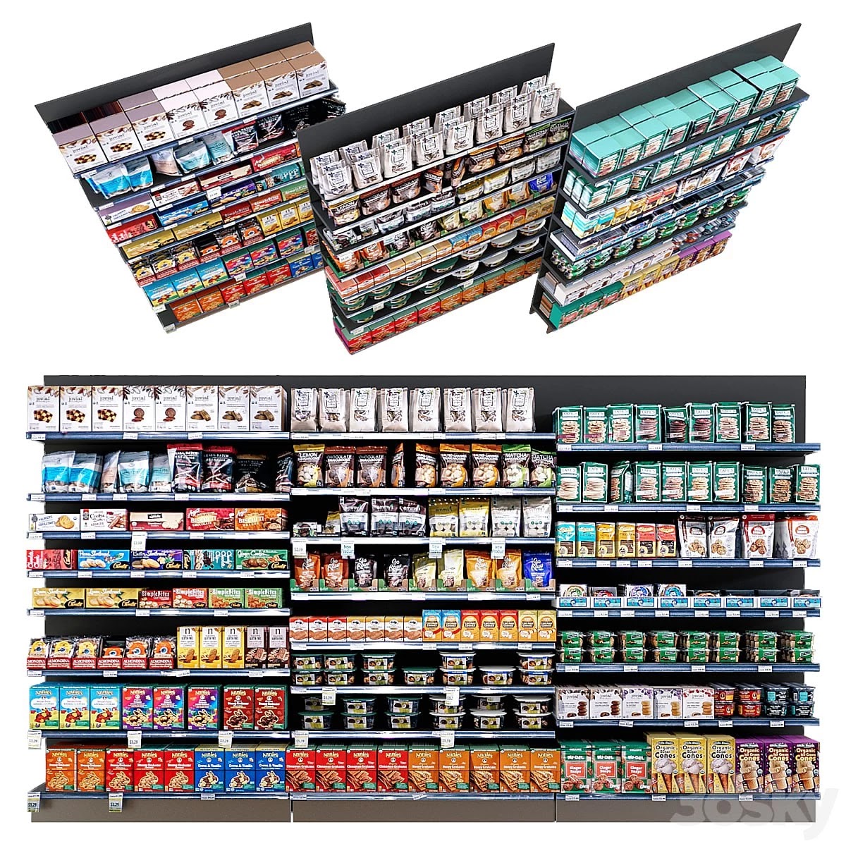 Shelves with goods