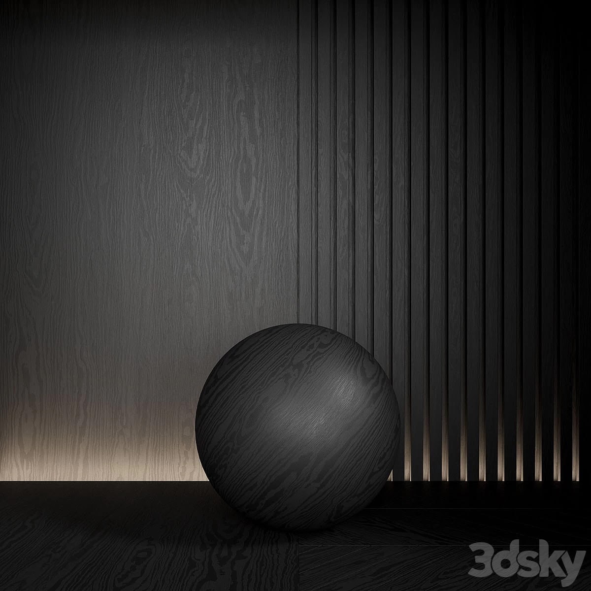 Wood material is seamless. Dark, ebony
