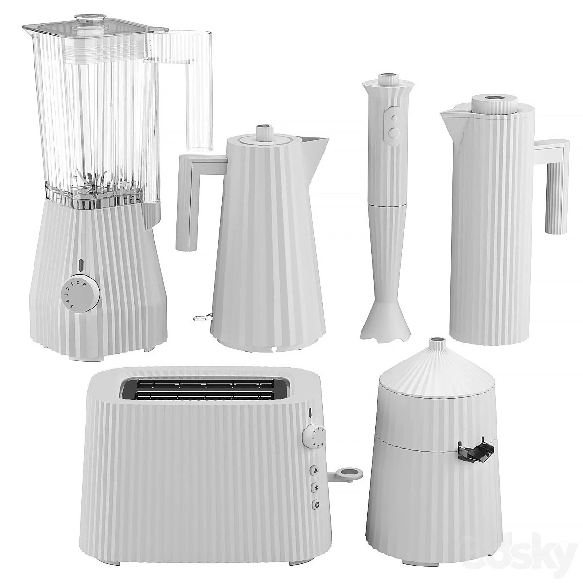 Set of kitchen appliances Alessi Plisse