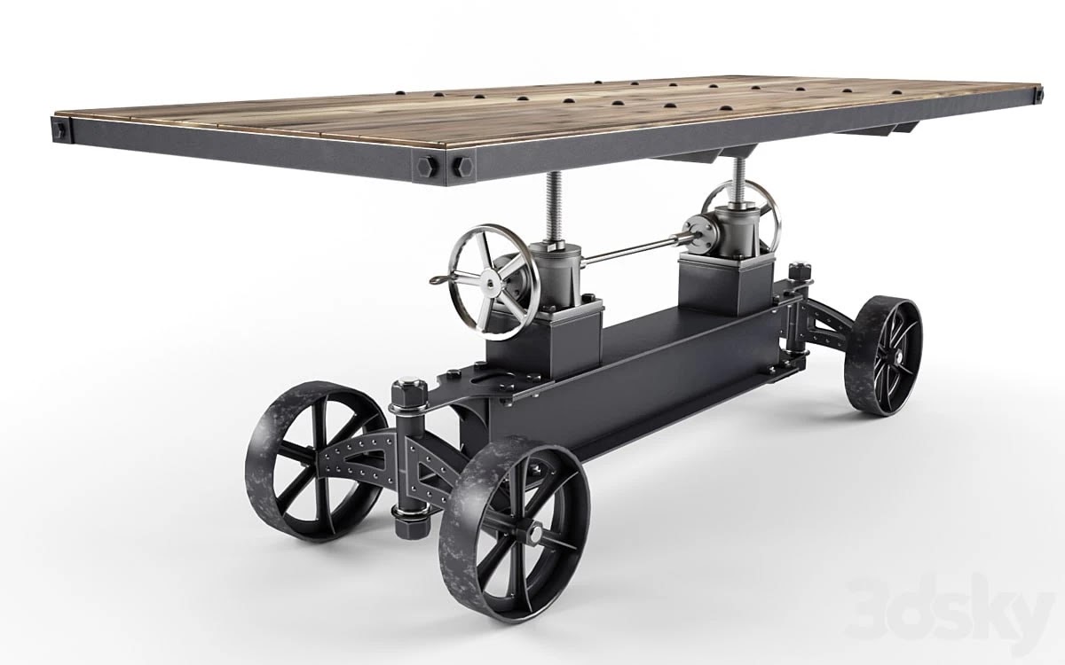 Vintage Industrial Train Crank Table