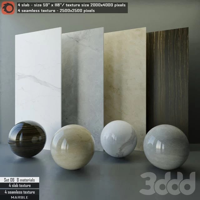 Marble slab & Seamless texture Set 06
