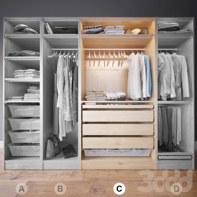 Clothes in the closet section C 3-4