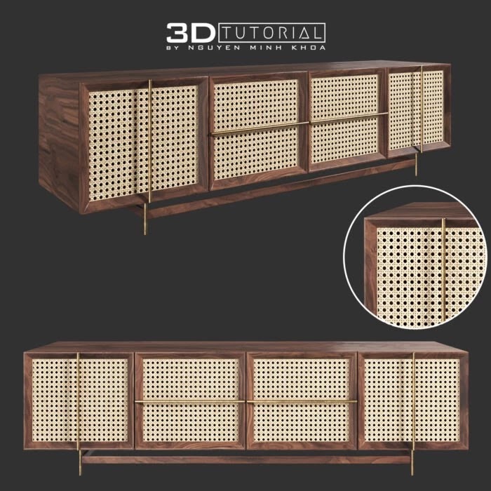 by Nguyen Minh Khoa Rattan TV Stand