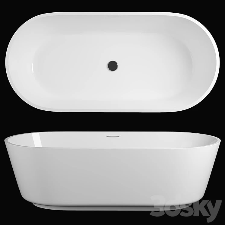 Freestyle Solid Surface Acrylic Resin Stone Freestanding Bath Tub KKR-B079