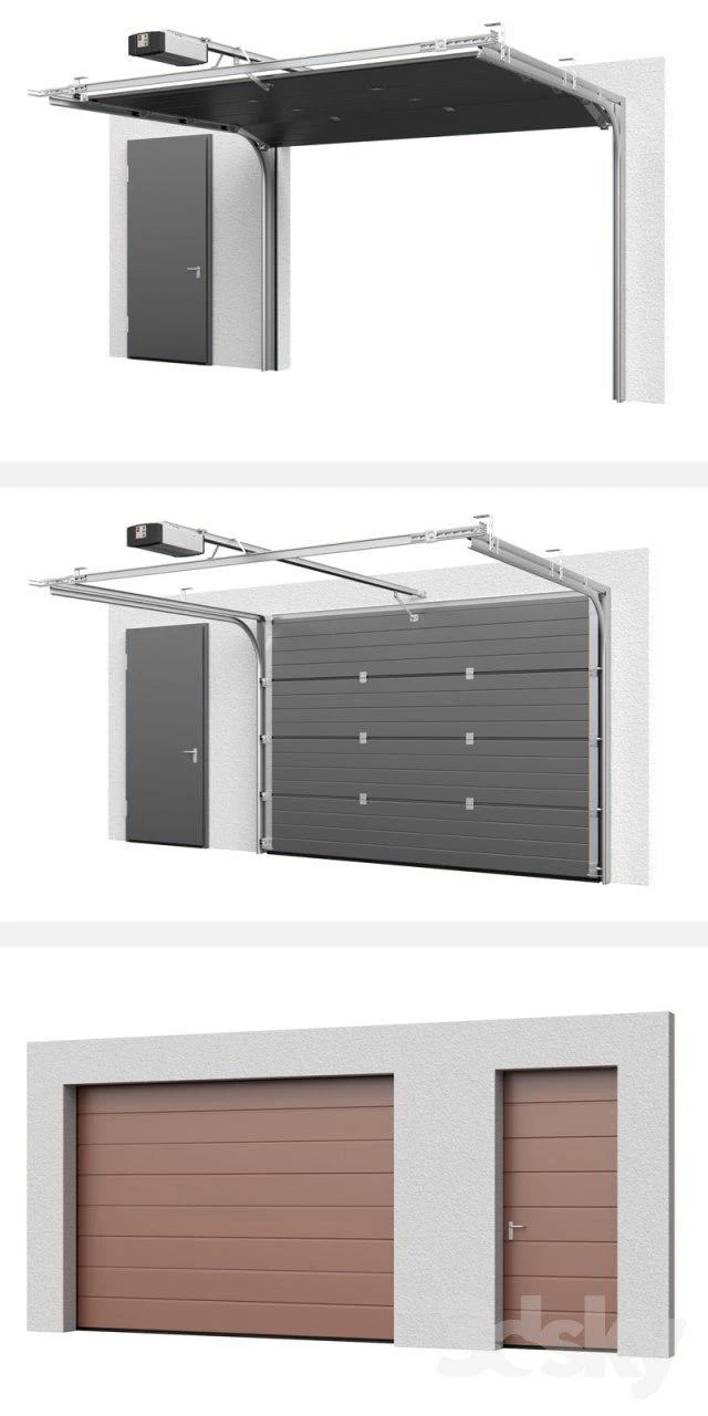 Sectional doors Hormann LPU open / closed with side door