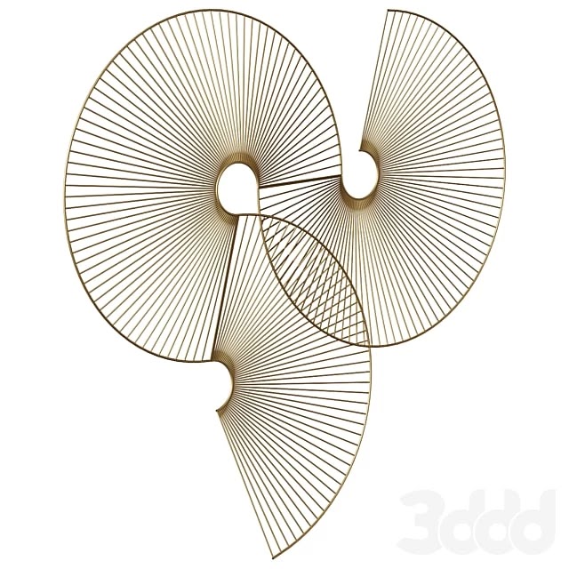 Wall decoration Venertia gold 63,5 x 61 cm