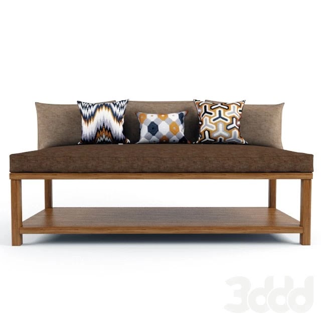 Bench with cushions