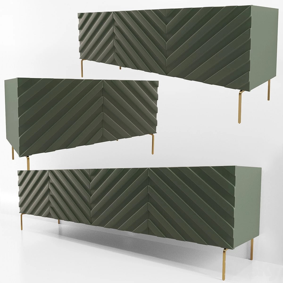 Decorative Chevron Console