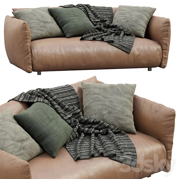 Meridiani Leather Sofa SCOTT