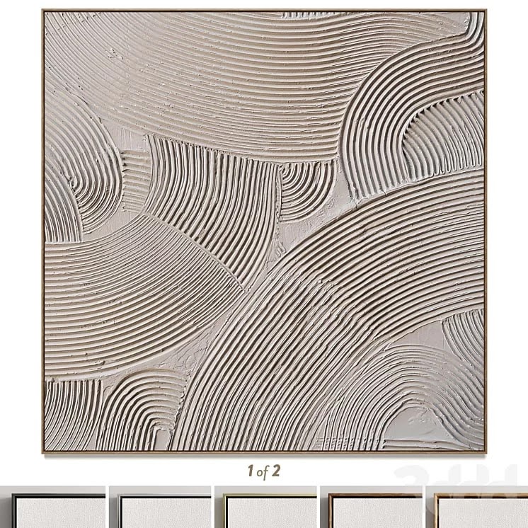 Plaster two square photo frames T-108
