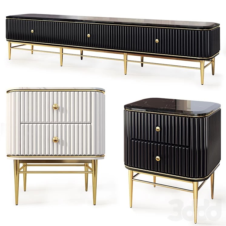 Chest of drawers and bedside tables Art Deco 03. Nightstand, Tvstand by LaLume