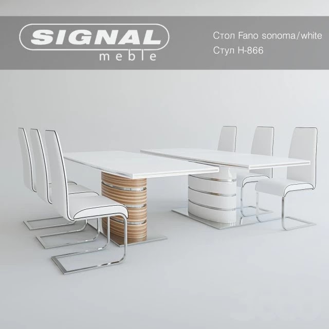 Table FANO sonoma/white Chair H-866 Signal