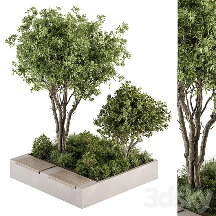 Urban Furniture Bench with Plants 45