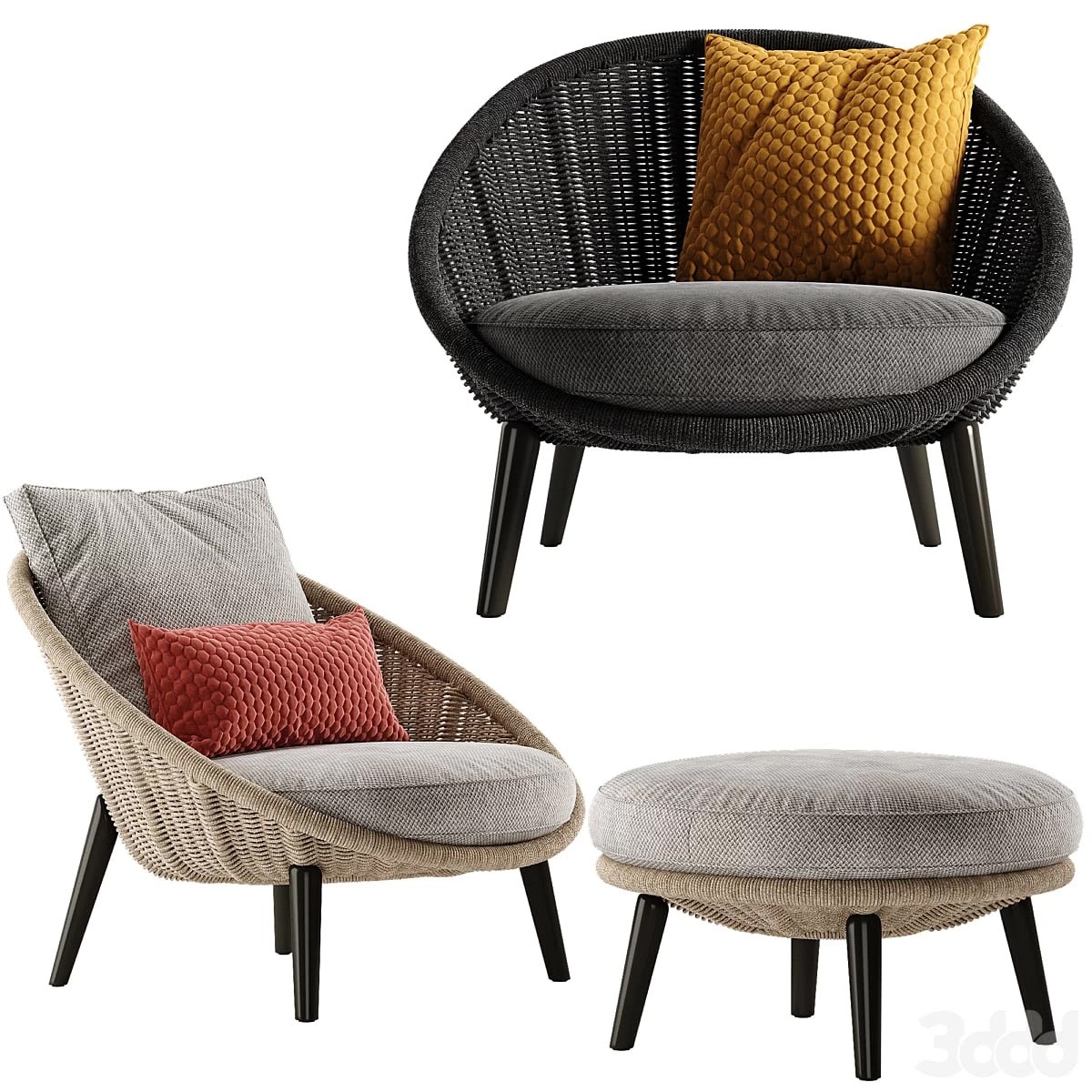 Minotti Lido Cord armchair