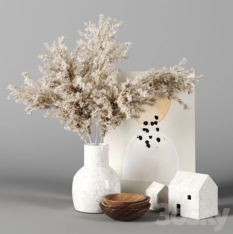 decor set 15 with Pampas Grass
