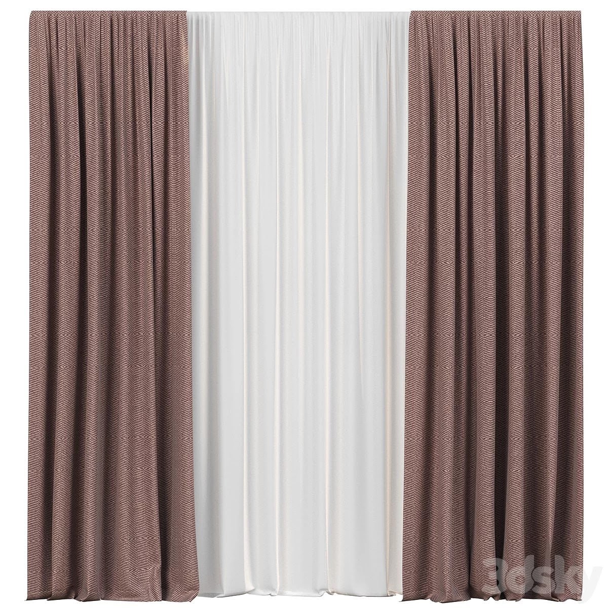 Curtains with tulle
