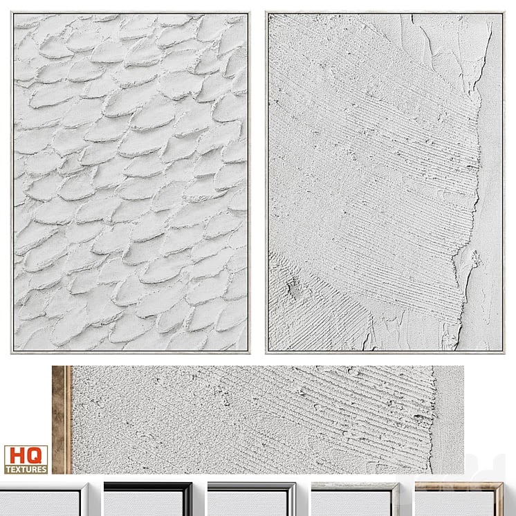 Boho Gray Relief Plaster Wall Art C-677