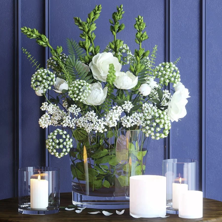Decorative set with vase for flowers 08