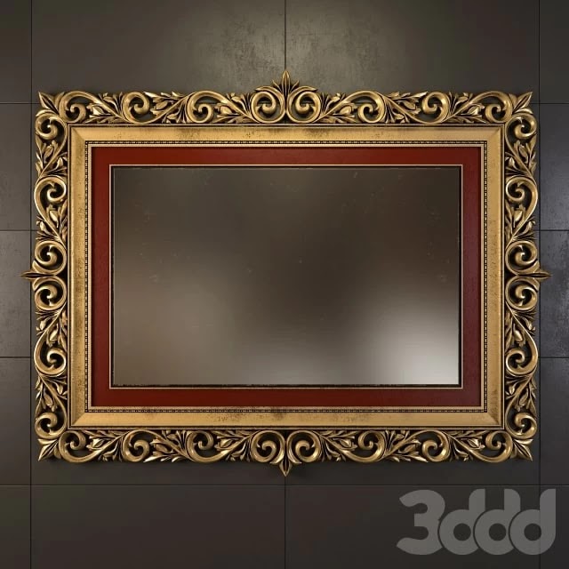 The mirror in carved frame