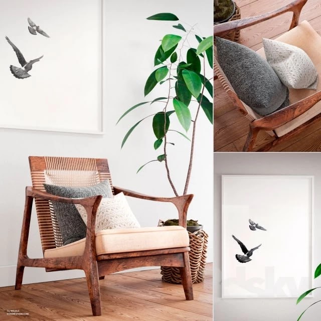Canoe Lounge Chair. Scandinavian set.