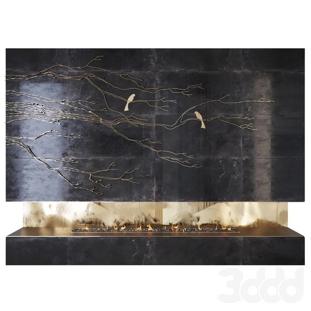 Decorative fireplace _branches