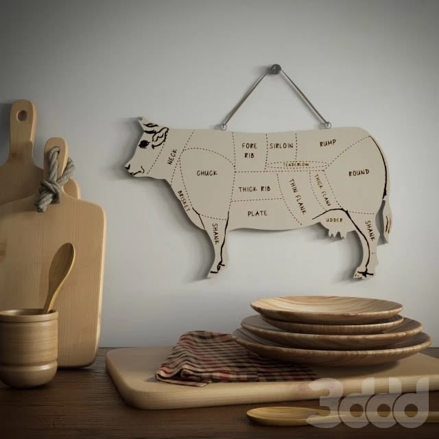 Wooden set for the kitchen