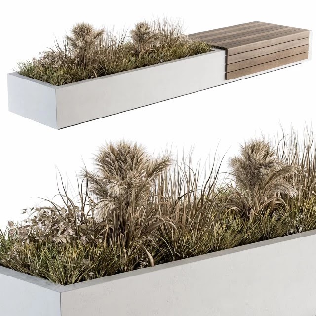 Urban Furniture / Architecture Bench with Plants 07