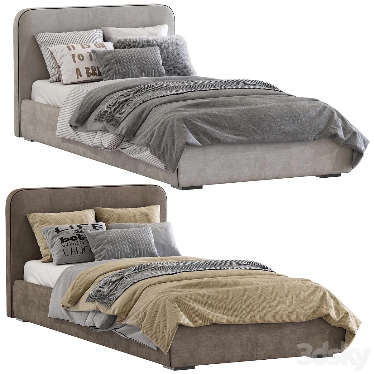 Bed with a soft headboard 11