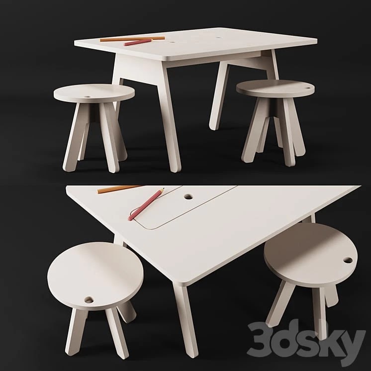 Kutikai Peekaboo Desk and Chairs
