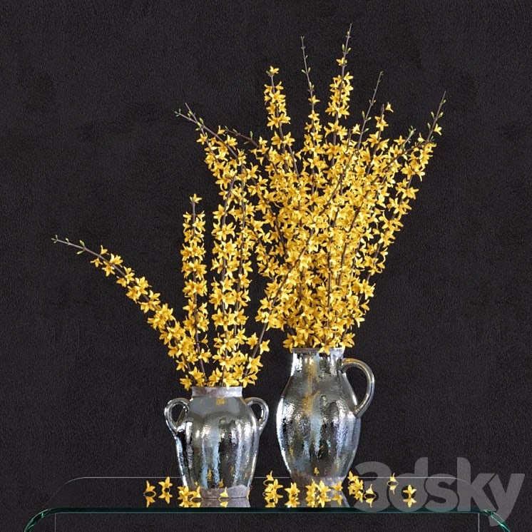 Flower Arrangement: Forsythia Set1