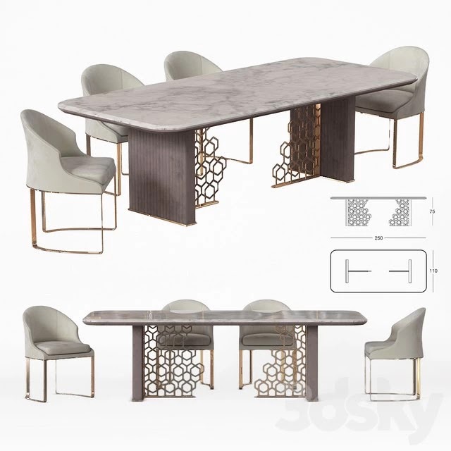 Longhi Excelsior Table and Daphne chair