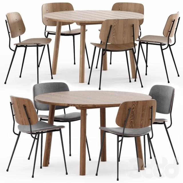 Soborg Steel Base, Taro Table by Fredericia #+