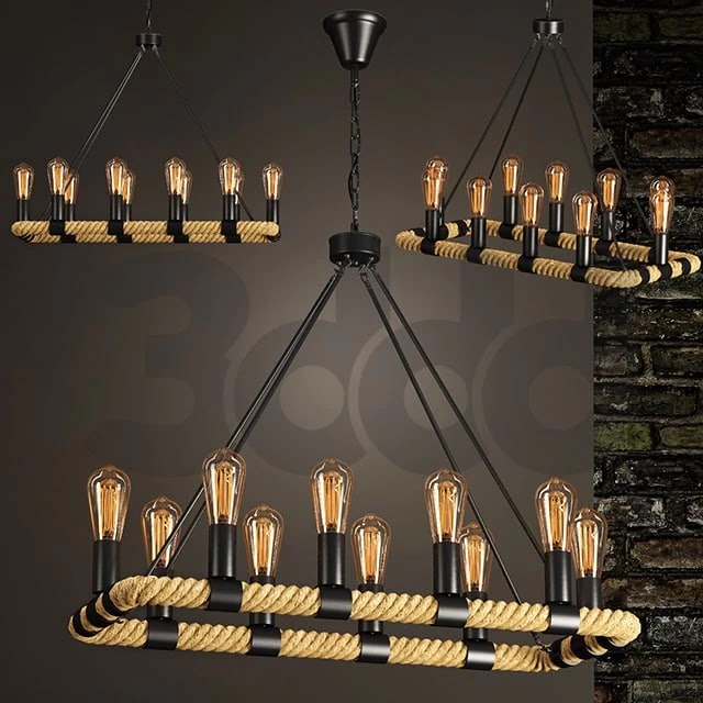 LOFT ROPE CHANDELIER 10 lamp