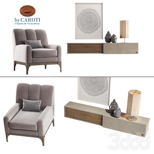 Caroti. Armchair, modular furniture system and decor