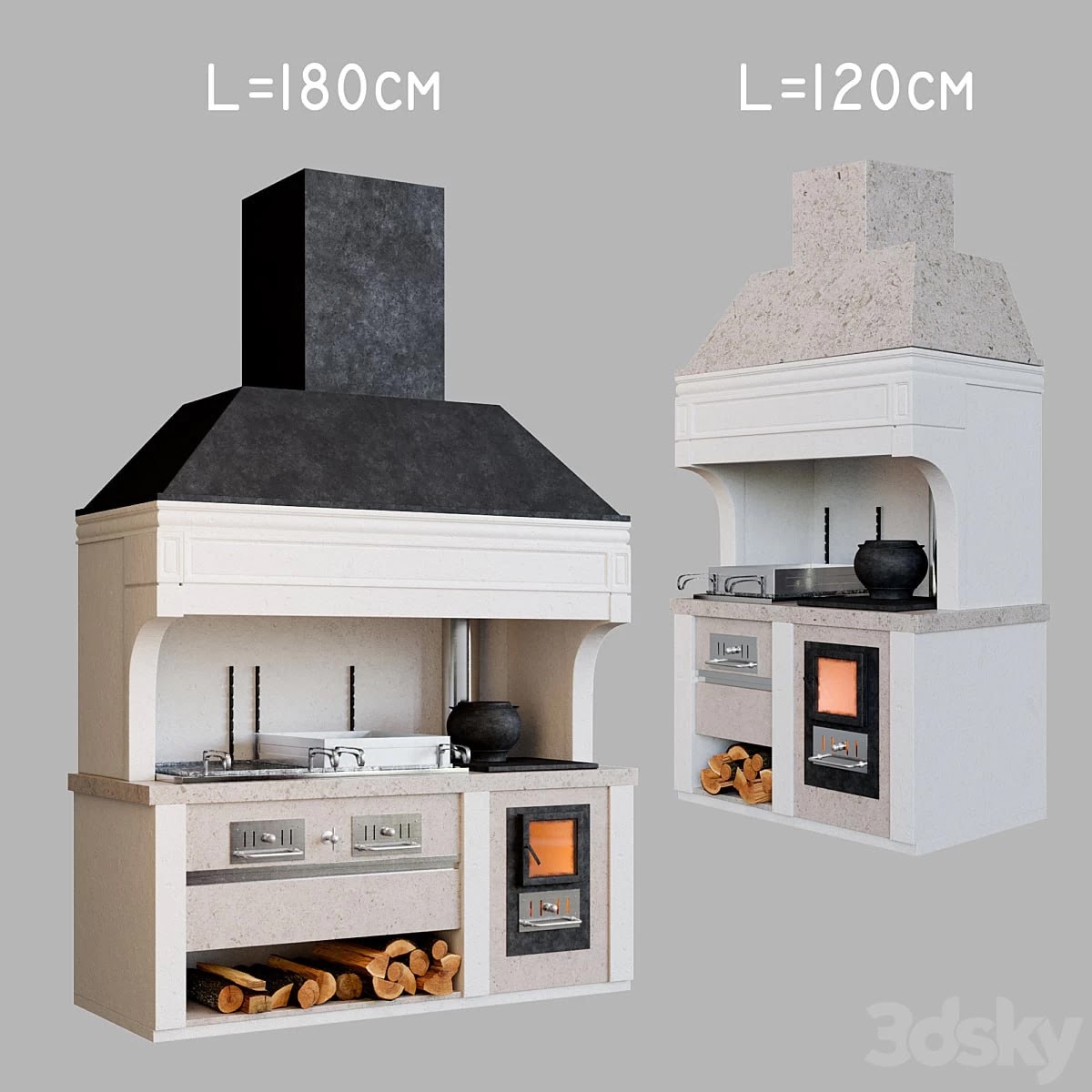 Stationary barbecue