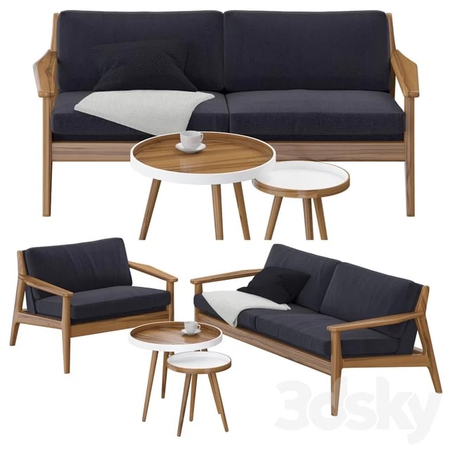 Scandinavian sofa and chair