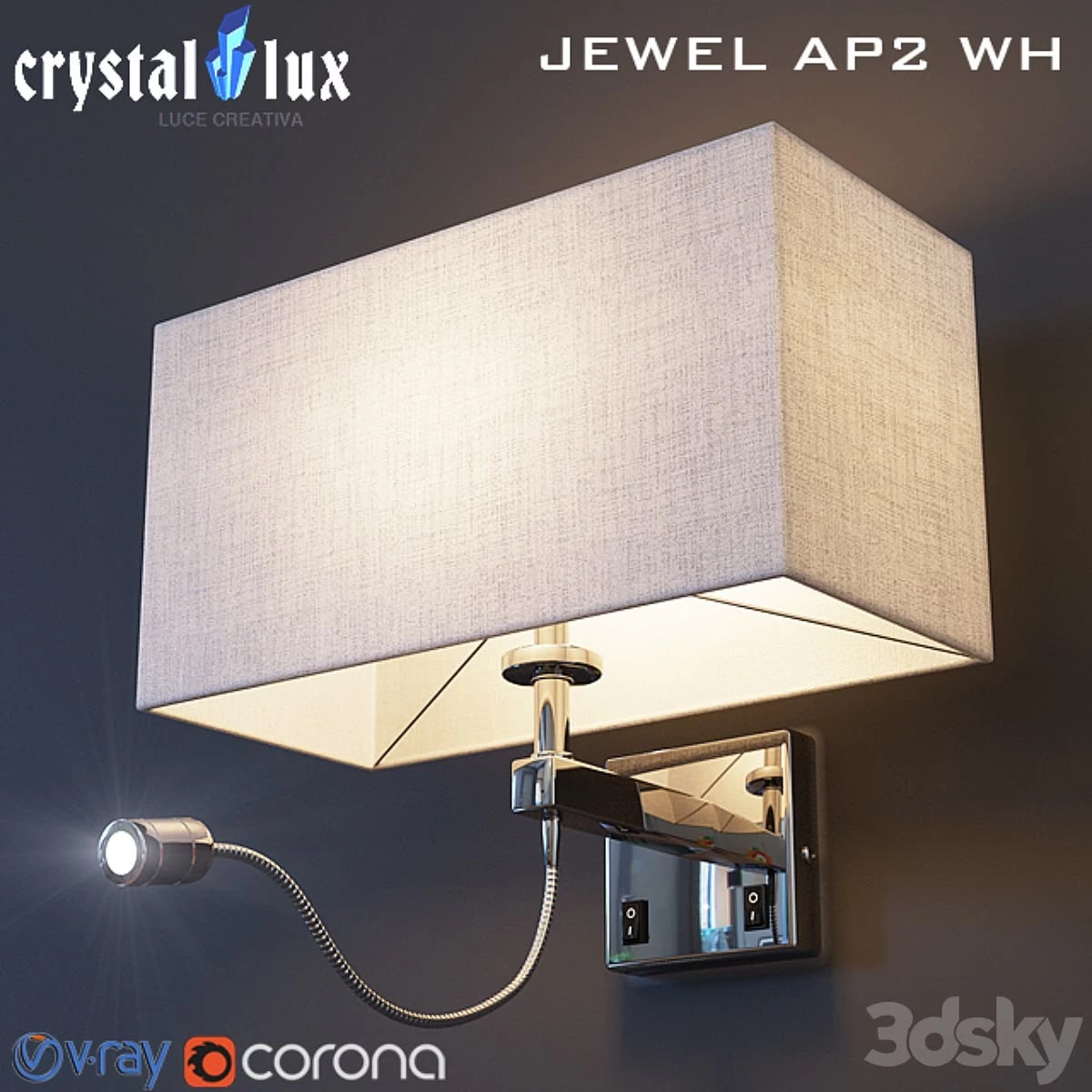 Crystal Lux JEWEL AP2 WH