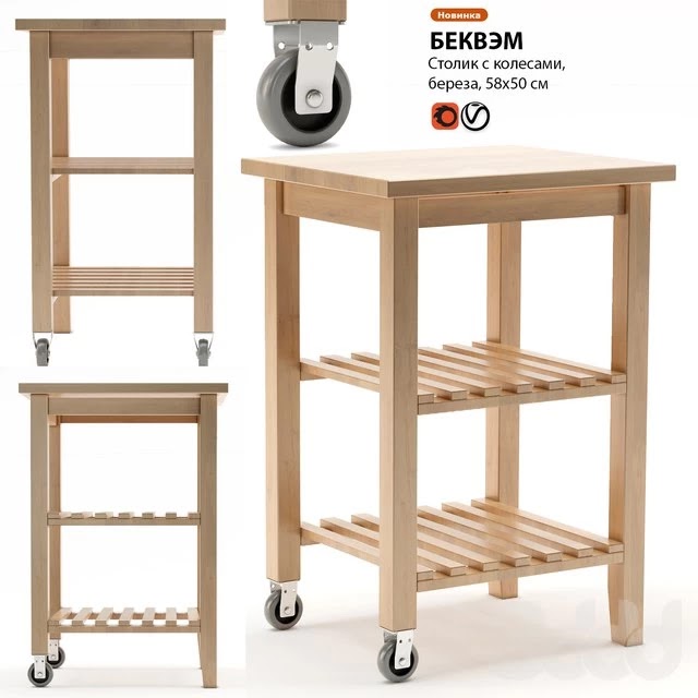 Little table with IKEA BEKVEM wheels