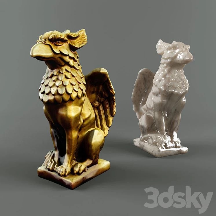 A statuette of a griffin