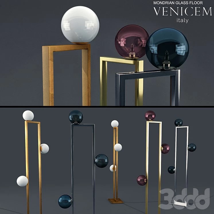 VeniceM mondrian glass floor lamp