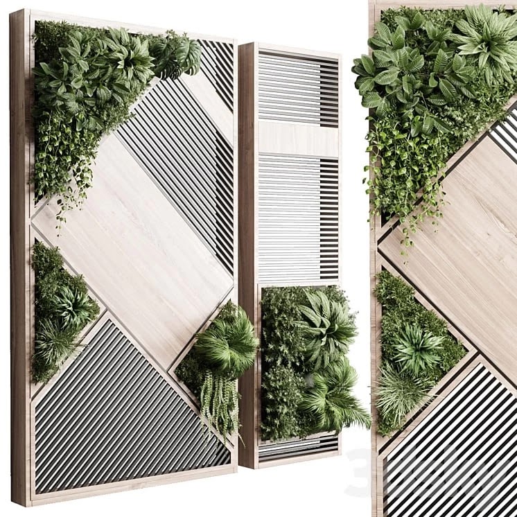 plants set partition in wooden frame- Vertical graden wall decor box 29
