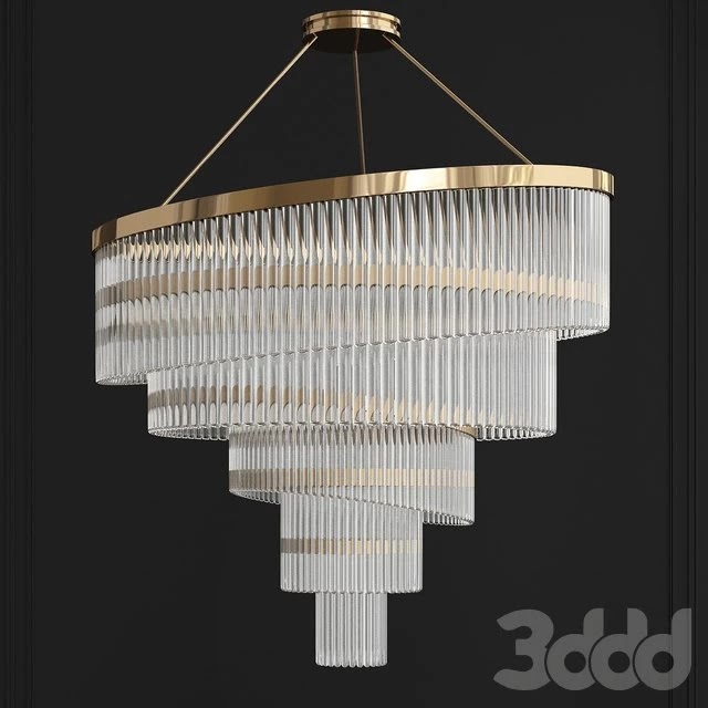Gold Plated Spiral Crystal Designer Chandelier