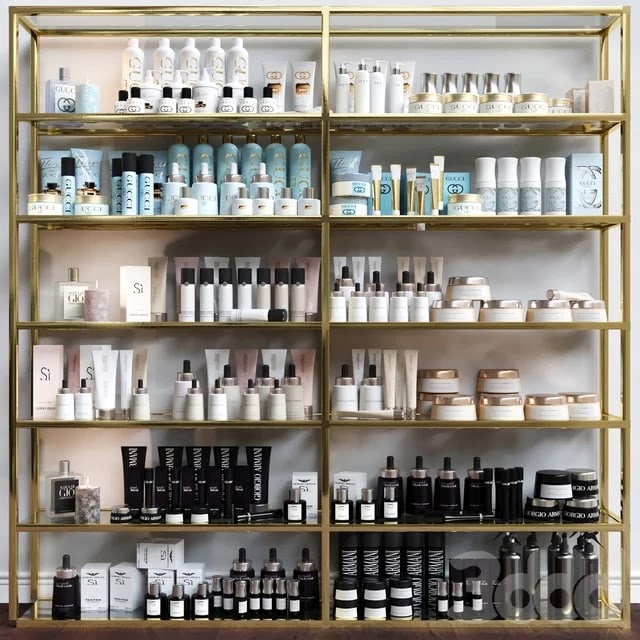 A set of luxury cosmetics for cosmetology.