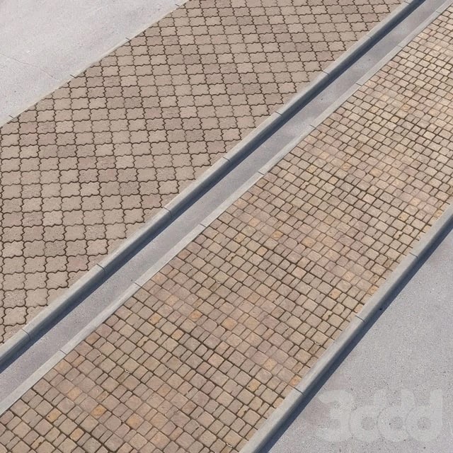 2 sidewalk options with road set_13