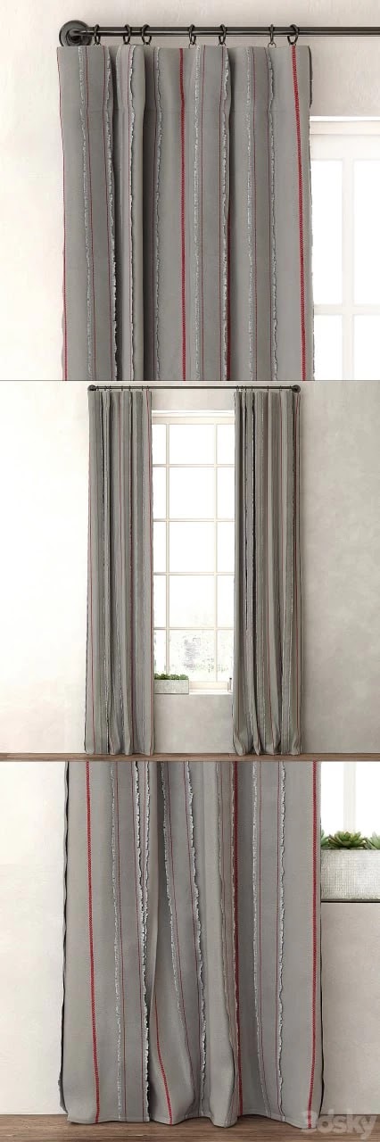 RH / VINTAGE BASEBALL STRIPE DRAPERY PANEL