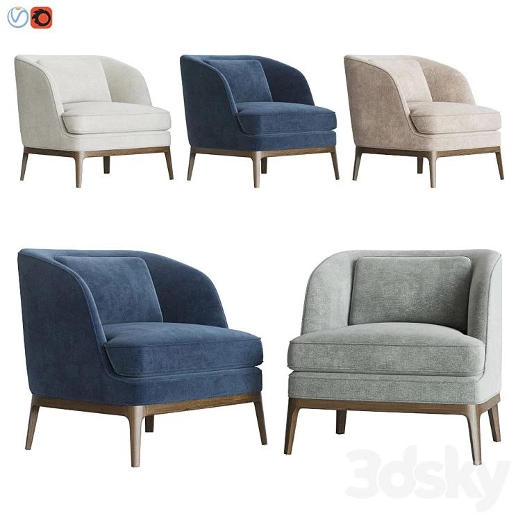 Crate & Barrel Seychelles Wood Trim Chair