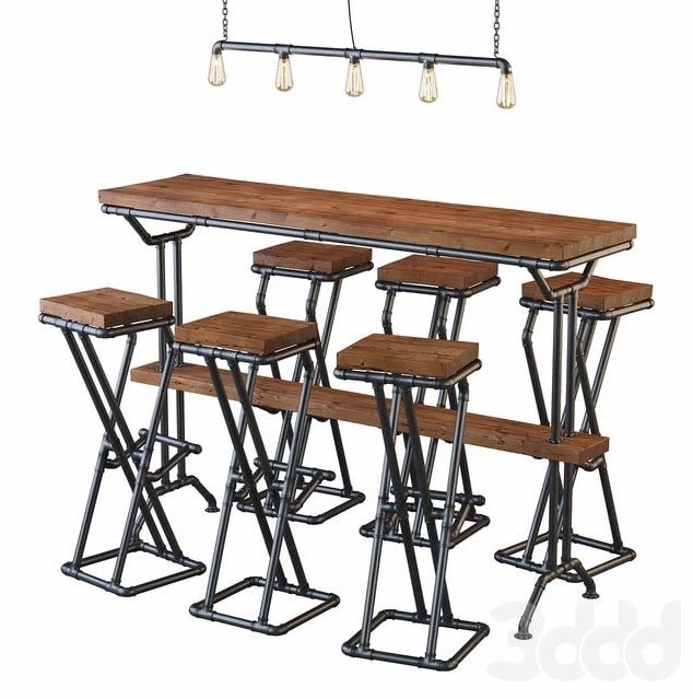 Loft bar of pipes