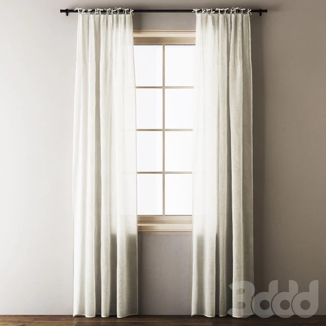Anthropologie Tie-top Linen Curtains