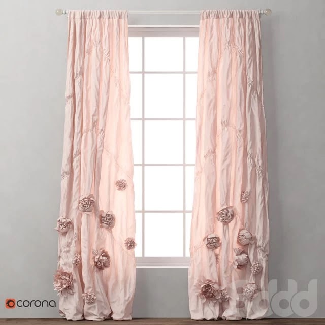 RH/ WASHED APPLIQUED FLEUR DRAPERY 's