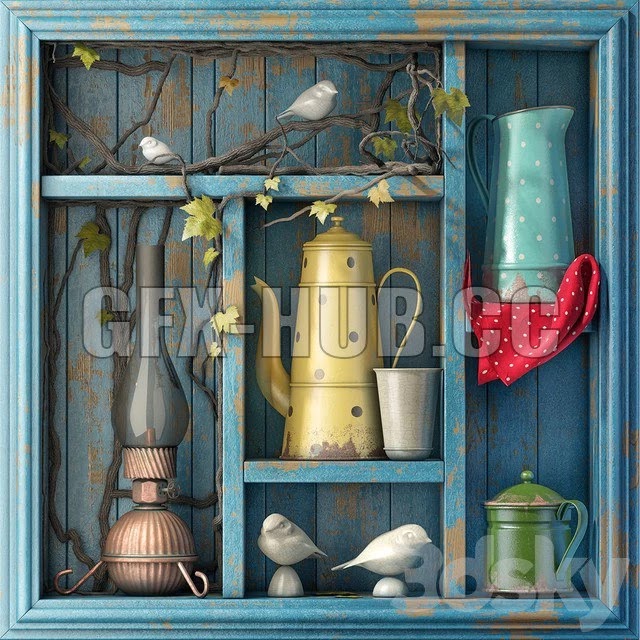 Decorative set (jug, teapot)